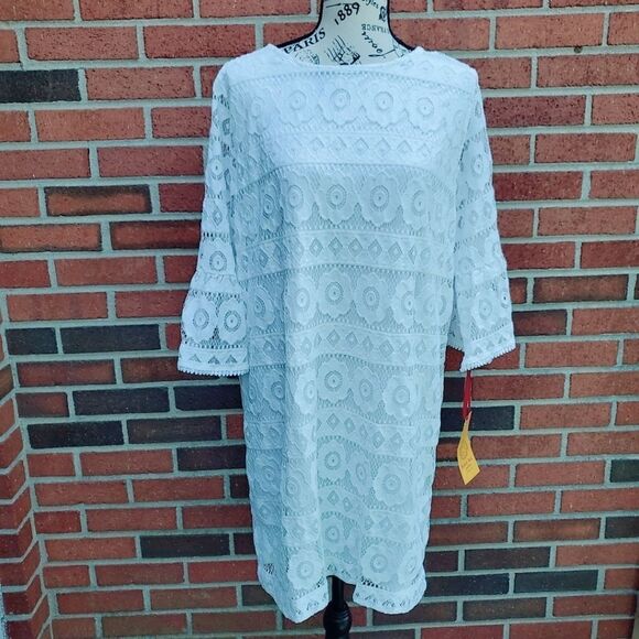 Ruby Rd. Petite White Lace Dress PL - Picture 1 of 5